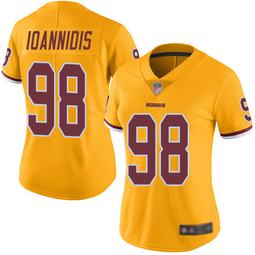 Washington Redskins Limited Gold Women Matt Ioannidis Jersey NFL Football #98 Rush Vapor->youth nfl jersey->Youth Jersey